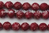 CDE2130 15.5 inches 6mm faceted round dyed sea sediment jasper beads