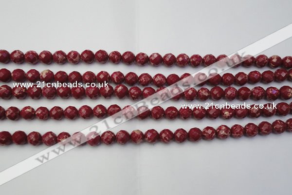 CDE2130 15.5 inches 6mm faceted round dyed sea sediment jasper beads