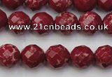 CDE2132 15.5 inches 10mm faceted round dyed sea sediment jasper beads