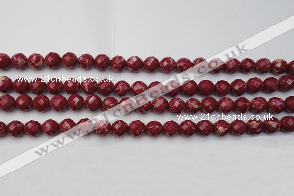 CDE2132 15.5 inches 10mm faceted round dyed sea sediment jasper beads