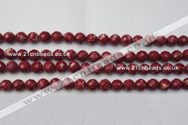 CDE2134 15.5 inches 14mm faceted round dyed sea sediment jasper beads