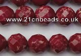 CDE2135 15.5 inches 16mm faceted round dyed sea sediment jasper beads