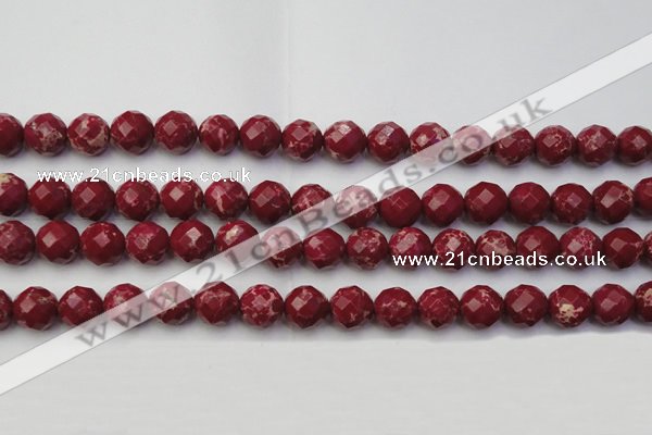 CDE2135 15.5 inches 16mm faceted round dyed sea sediment jasper beads