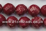 CDE2136 15.5 inches 18mm faceted round dyed sea sediment jasper beads