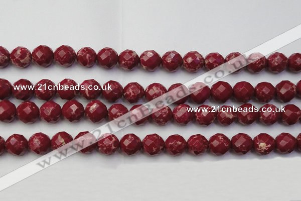 CDE2136 15.5 inches 18mm faceted round dyed sea sediment jasper beads