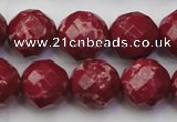 CDE2137 15.5 inches 20mm faceted round dyed sea sediment jasper beads