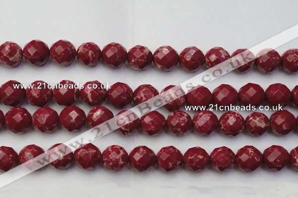 CDE2139 15.5 inches 24mm faceted round dyed sea sediment jasper beads