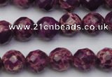 CDE2142 15.5 inches 10mm faceted round dyed sea sediment jasper beads