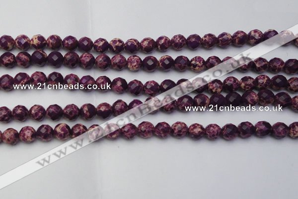 CDE2142 15.5 inches 10mm faceted round dyed sea sediment jasper beads