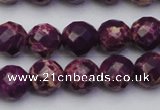 CDE2143 15.5 inches 12mm faceted round dyed sea sediment jasper beads