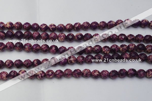 CDE2143 15.5 inches 12mm faceted round dyed sea sediment jasper beads