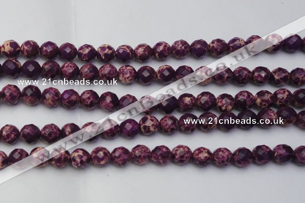 CDE2145 15.5 inches 16mm faceted round dyed sea sediment jasper beads