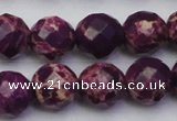 CDE2146 15.5 inches 18mm faceted round dyed sea sediment jasper beads