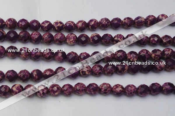 CDE2146 15.5 inches 18mm faceted round dyed sea sediment jasper beads