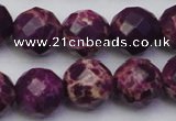 CDE2147 15.5 inches 20mm faceted round dyed sea sediment jasper beads