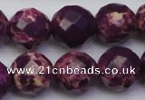 CDE2148 15.5 inches 22mm faceted round dyed sea sediment jasper beads