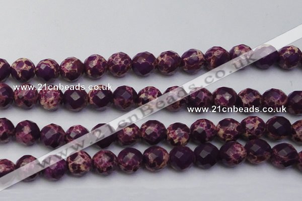 CDE2149 15.5 inches 24mm faceted round dyed sea sediment jasper beads