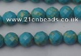 CDE2150 15.5 inches 6mm faceted round dyed sea sediment jasper beads