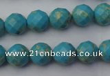 CDE2151 15.5 inches 8mm faceted round dyed sea sediment jasper beads