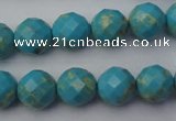 CDE2152 15.5 inches 10mm faceted round dyed sea sediment jasper beads