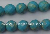 CDE2153 15.5 inches 12mm faceted round dyed sea sediment jasper beads