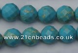 CDE2154 15.5 inches 14mm faceted round dyed sea sediment jasper beads