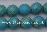 CDE2156 15.5 inches 18mm faceted round dyed sea sediment jasper beads