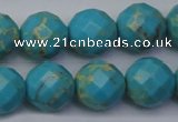 CDE2157 15.5 inches 20mm faceted round dyed sea sediment jasper beads