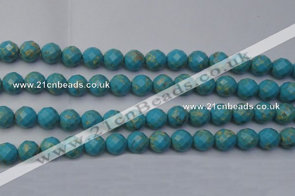 CDE2157 15.5 inches 20mm faceted round dyed sea sediment jasper beads