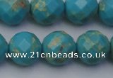 CDE2158 15.5 inches 22mm faceted round dyed sea sediment jasper beads