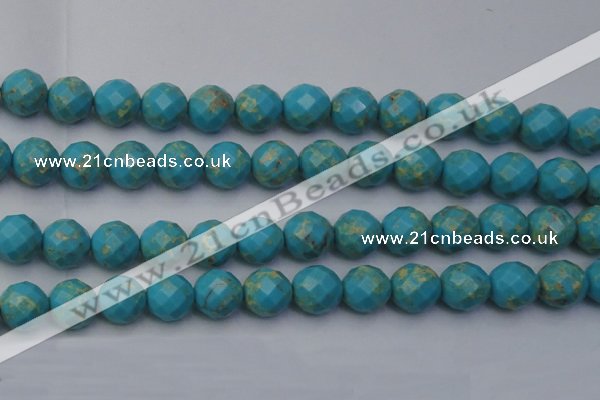 CDE2158 15.5 inches 22mm faceted round dyed sea sediment jasper beads
