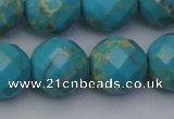 CDE2159 15.5 inches 24mm faceted round dyed sea sediment jasper beads