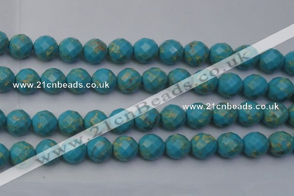 CDE2159 15.5 inches 24mm faceted round dyed sea sediment jasper beads