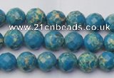 CDE2160 15.5 inches 6mm faceted round dyed sea sediment jasper beads