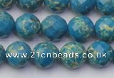 CDE2162 15.5 inches 10mm faceted round dyed sea sediment jasper beads