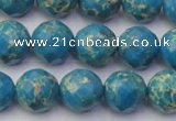 CDE2163 15.5 inches 12mm faceted round dyed sea sediment jasper beads