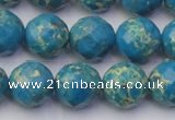 CDE2165 15.5 inches 16mm faceted round dyed sea sediment jasper beads