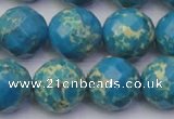 CDE2167 15.5 inches 20mm faceted round dyed sea sediment jasper beads