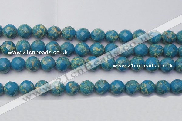 CDE2167 15.5 inches 20mm faceted round dyed sea sediment jasper beads