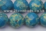 CDE2168 15.5 inches 22mm faceted round dyed sea sediment jasper beads