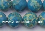 CDE2169 15.5 inches 24mm faceted round dyed sea sediment jasper beads