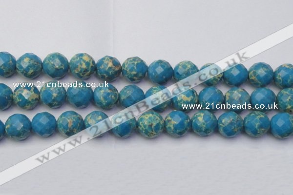 CDE2169 15.5 inches 24mm faceted round dyed sea sediment jasper beads