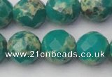 CDE2177 15.5 inches 20mm faceted round dyed sea sediment jasper beads