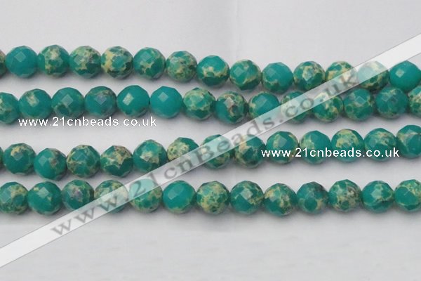 CDE2177 15.5 inches 20mm faceted round dyed sea sediment jasper beads