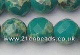 CDE2178 15.5 inches 22mm faceted round dyed sea sediment jasper beads