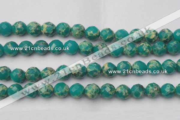 CDE2178 15.5 inches 22mm faceted round dyed sea sediment jasper beads