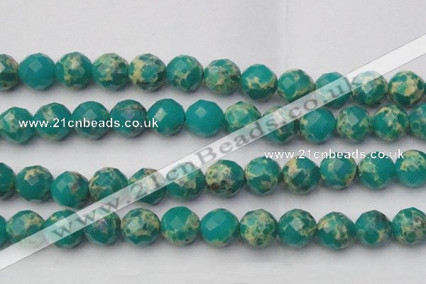 CDE2179 15.5 inches 24mm faceted round dyed sea sediment jasper beads