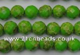 CDE2180 15.5 inches 6mm faceted round dyed sea sediment jasper beads