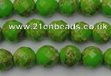 CDE2181 15.5 inches 8mm faceted round dyed sea sediment jasper beads