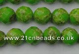 CDE2183 15.5 inches 12mm faceted round dyed sea sediment jasper beads